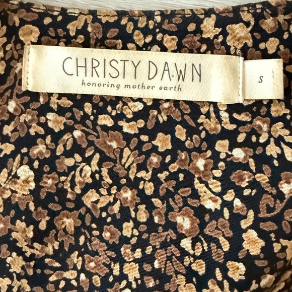 Christy Dawn Women’s Brown Floral Maxi Open Dress Size Small - Picture 2 of 12